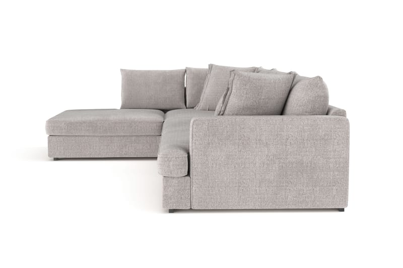 Rossita Lyx 4-seter Ekstra dyp Sofa med Sjeselong Venstre - Lysegrå Chenille - Møbler - Sofaer - Sofa med sjeselong