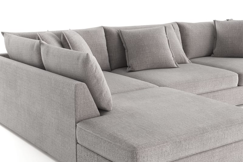 Rossita Lyx 4-seter Ekstra dyp Sofa med Sjeselong Venstre - Lysegrå Chenille - M�øbler - Sofaer - Sofa med sjeselong