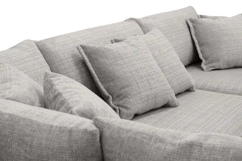 Rossita Lyx 4-seter Ekstra dyp Sofa med Sjeselong Venstre - Lysegrå Chenille - Møbler - Sofaer - Sofa med sjeselong