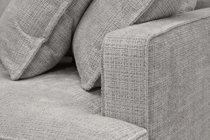 Rossita Lyx 4-seter Ekstra dyp Sofa med Sjeselong Venstre - Lysegrå Chenille - Møbler - Sofaer - Sofa med sjeselong