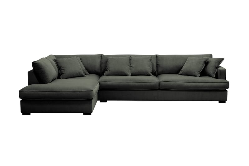 Rossita Lyx 4-seter Ekstra dyp Sofa med Sjeselong Venstre, Mørk grønn Kordfløyel