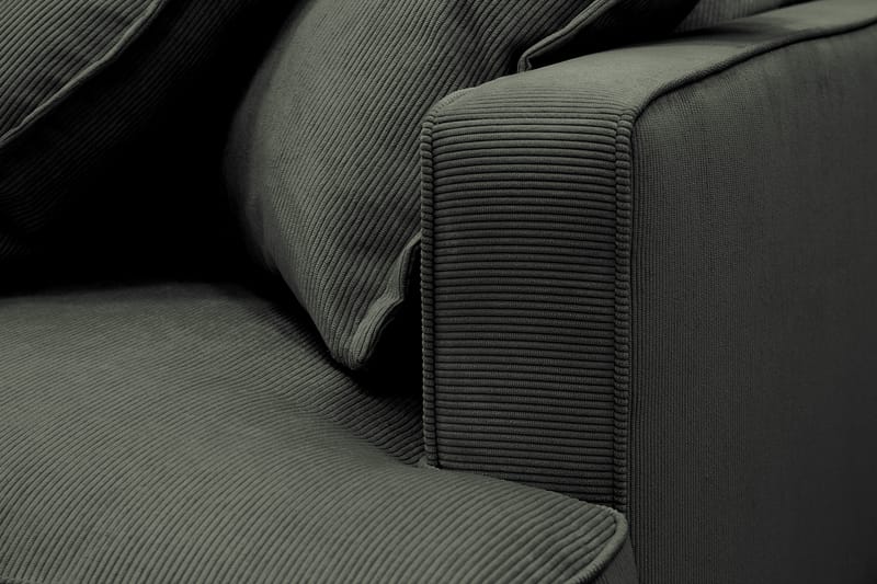 Rossita Lyx 4-seter Ekstra dyp Sofa med Sjeselong Venstre - Mørk grønn Kordfløyel - Møbler - Sofaer - Sofa med sjeselong