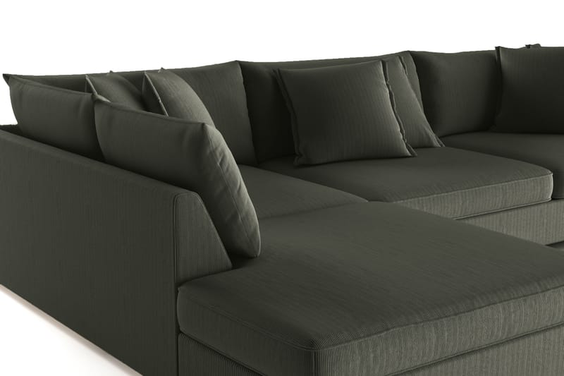 Rossita Lyx 4-seter Ekstra dyp Sofa med Sjeselong Venstre - Mørk grønn Kordfløyel - Møbler - Sofaer - Sofa med sjeselong