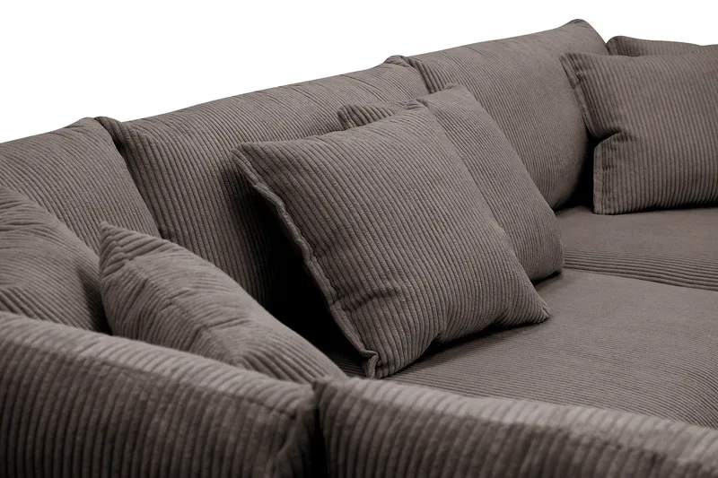 Rossita Lyx 4-seter Ekstra dyp Sofa med Sjeselong Venstre - Mørkegrå Kordfløyel - Møbler - Sofaer - Sofa med sjeselong