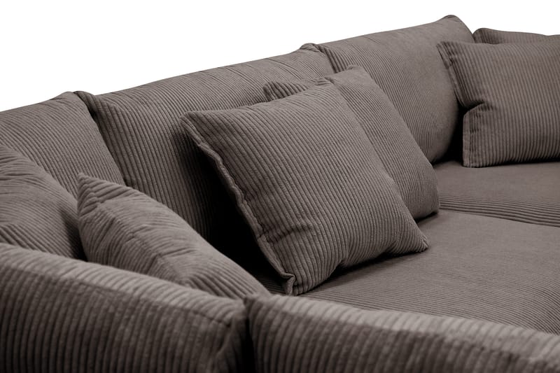 Rossita Lyx 4-seter Ekstra dyp Sofa med Sjeselong Venstre - Mørkegrå Kordfløyel - Møbler - Sofaer - Sofa med sjeselong