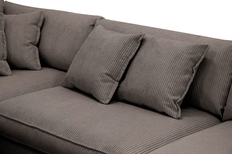 Rossita Lyx 4-seter Ekstra dyp Sofa med Sjeselong Venstre - Mørkegrå Kordfløyel - Møbler - Sofaer - Sofa med sjeselong