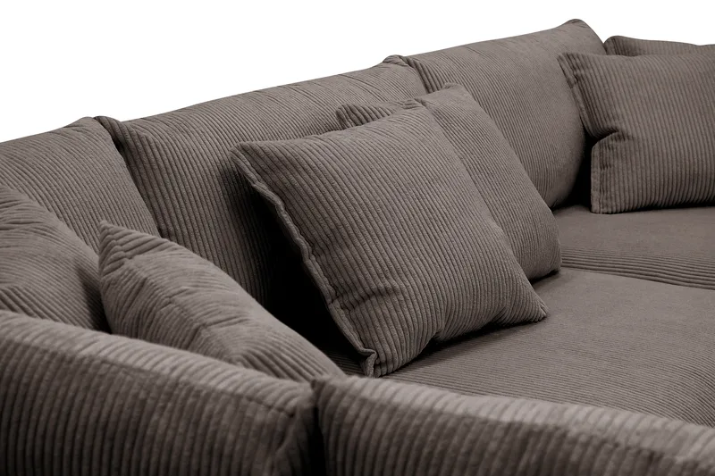 Rossita Lyx 4-seter Ekstra dyp Sofa med Sjeselong Venstre - Mørkegrå Kordfløyel - Møbler - Sofaer - Sofa med sjeselong