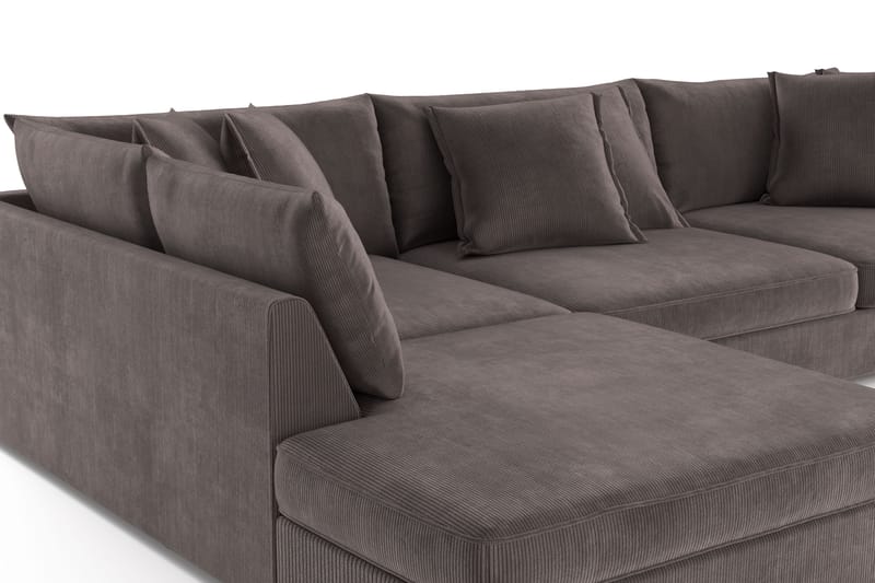 Rossita Lyx 4-seter Ekstra dyp Sofa med Sjeselong Venstre - Mørkegrå Kordfløyel - Møbler - Sofaer - Sofa med sjeselong