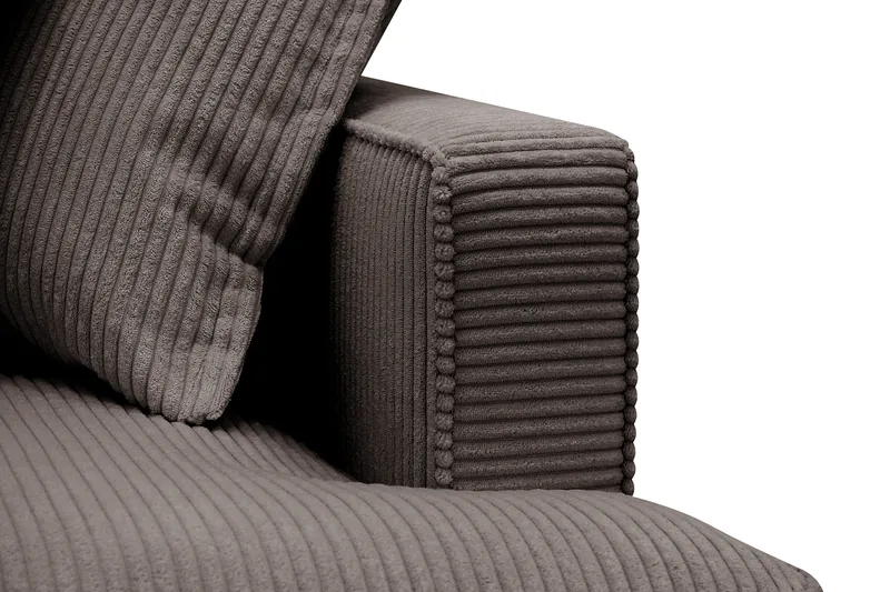 Rossita Lyx 4-seter Ekstra dyp Sofa med Sjeselong Venstre - Mørkegrå Kordfløyel - Møbler - Sofaer - Sofa med sjeselong