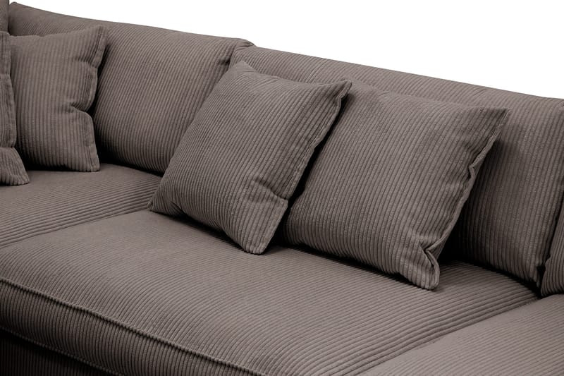 Rossita Lyx 4-seter Ekstra dyp Sofa med Sjeselong Venstre - Mørkegrå Kordfløyel - Møbler - Sofaer - Sofa med sjeselong
