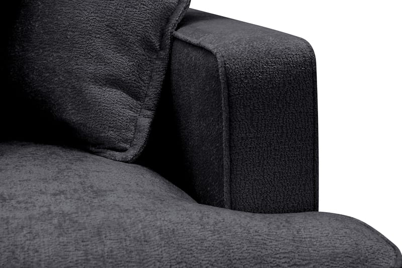 Rossita Lyx 4-seter Ekstra dyp Sofa med Sjeselong Venstre - Svart Chenille - Møbler - Sofaer - Sofa med sjeselong