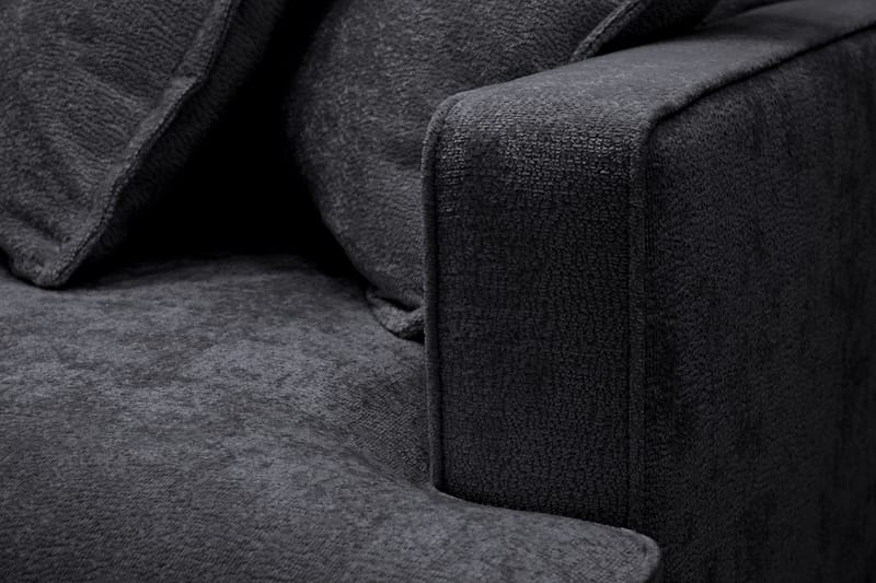 Rossita Lyx 4-seter Ekstra dyp Sofa med Sjeselong Venstre - Svart Chenille - Møbler - Sofaer - Sofa med sjeselong