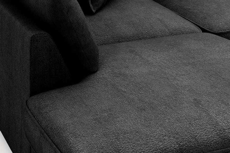 Rossita Lyx 4-seter Ekstra dyp Sofa med Sjeselong Venstre - Svart Chenille - Møbler - Sofaer - Sofa med sjeselong