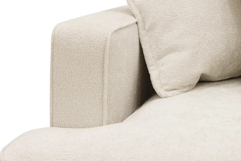 Rossita Lyx 4-seters Høyrevendt L-formet Extra Dyp Sjeselongsofa i Chenille - Beige Chenille - Møbler - Sofaer - Sofa med sjeselong