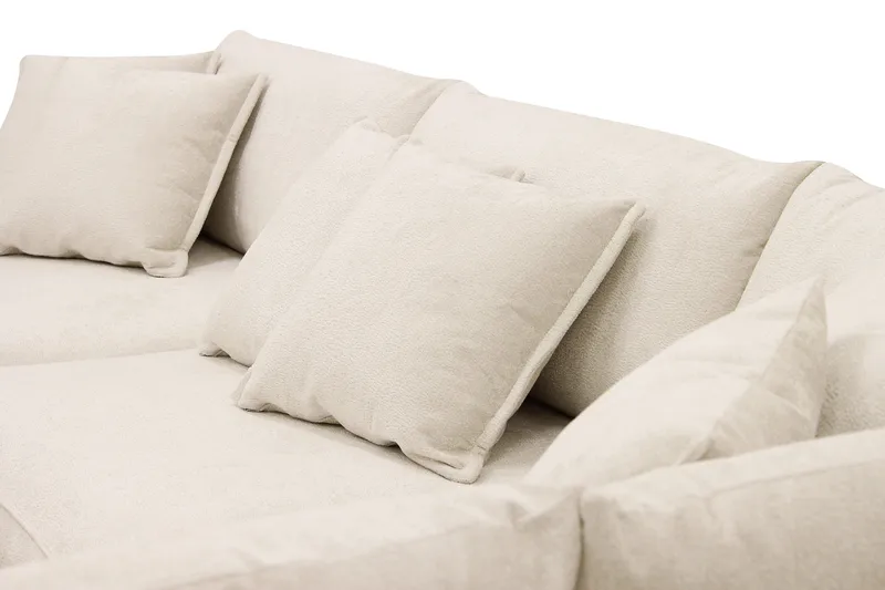 Rossita Lyx 4-seters Høyrevendt L-formet Extra Dyp Sjeselongsofa i Chenille - Beige Chenille - Møbler - Sofaer - Sofa med sjeselong