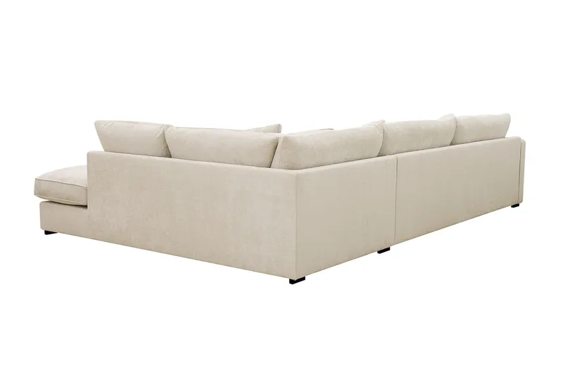 Rossita Lyx 4-seters Høyrevendt L-formet Extra Dyp Sjeselongsofa i Chenille - Beige Chenille - Møbler - Sofaer - Sofa med sjeselong
