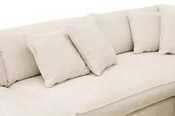 Rossita Lyx 4-seters Høyrevendt L-formet Extra Dyp Sjeselongsofa i Chenille - Trenza 06, Beige Chenille - Møbler - Sofaer - Sofa med sjeselong