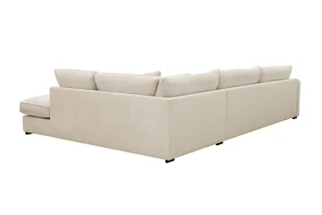 Rossita Lyx 4-seters Høyrevendt L-formet Extra Dyp Sjeselongsofa i Chenille - Trenza 06, Beige Chenille - Møbler - Sofaer - Sofa med sjeselong