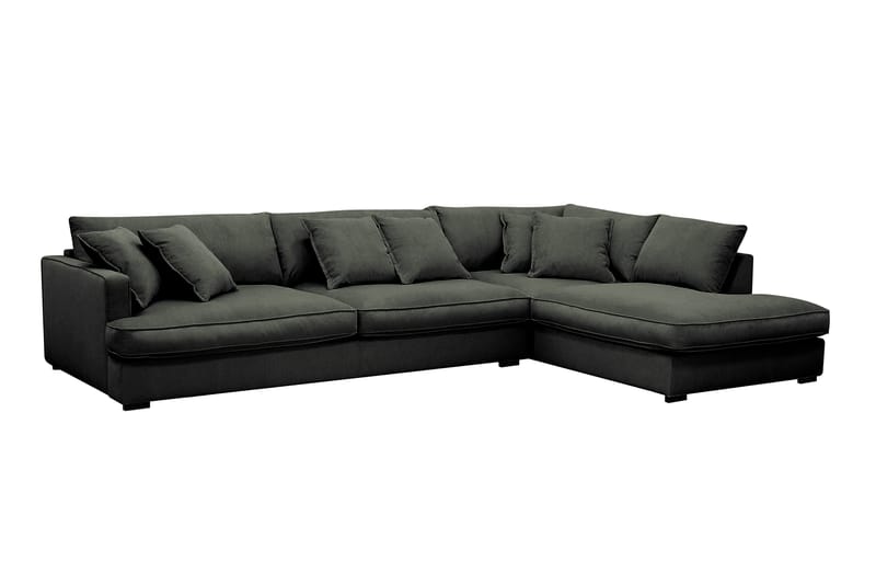 Rossita Lyx 4-seters Høyrevendt L-formet Extra Dyp Sjeselongsofa i Manchester - Mørk grønn Kordfløyel - Møbler - Sofaer - Sofa med sjeselong