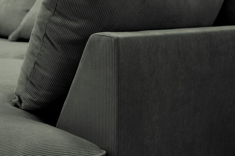 Rossita Lyx 4-seters Høyrevendt L-formet Extra Dyp Sjeselongsofa i Manchester - Mørk grønn Kordfløyel - Møbler - Sofaer - Sofa med sjeselong