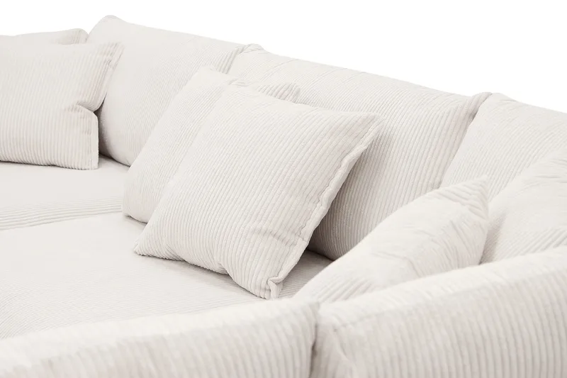 Rossita Lyx 4-seters Høyrevendt L-formet Extra Dyp Sjeselongsofa i Manchester - Offwhite - Møbler - Sofaer - Sofa med sjeselong