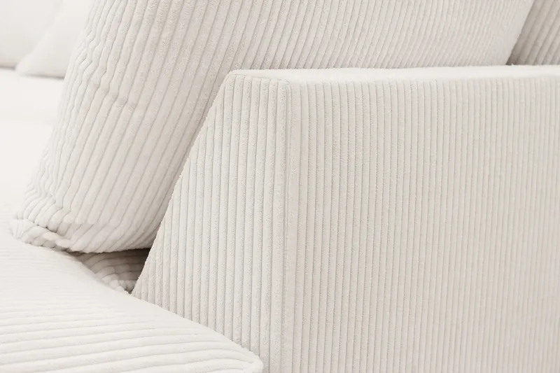 Rossita Lyx 4-seters Høyrevendt L-formet Extra Dyp Sjeselongsofa i Manchester - Offwhite - Møbler - Sofaer - Sofa med sjeselong