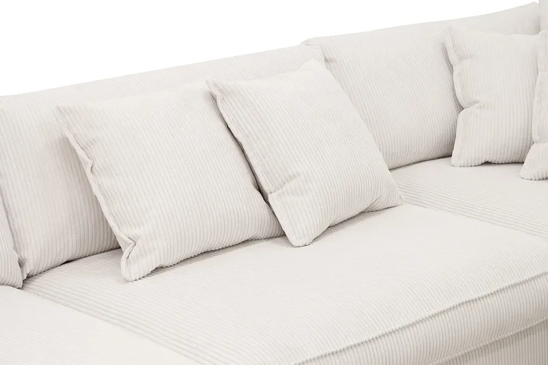 Rossita Lyx 4-seters Høyrevendt L-formet Extra Dyp Sjeselongsofa i Manchester - Offwhite - Møbler - Sofaer - Sofa med sjeselong