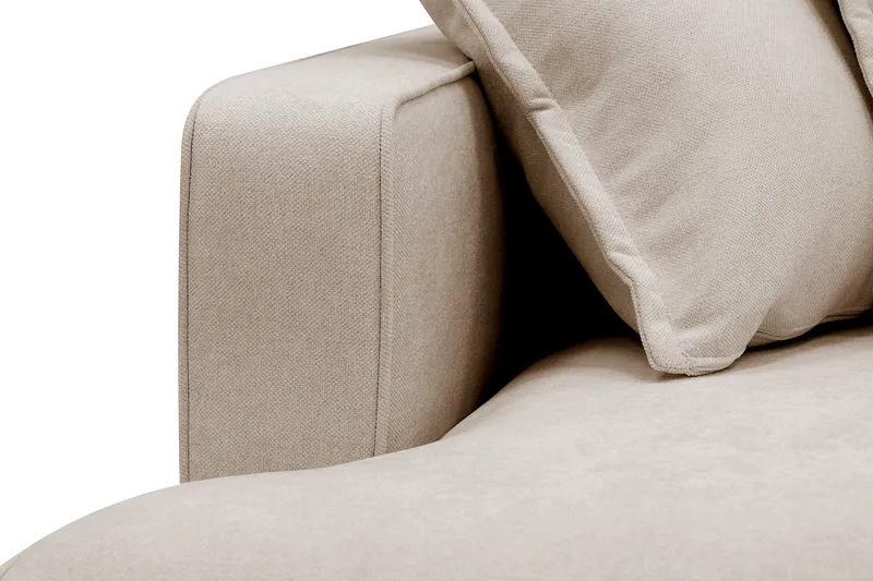Rossita Lyx 4-seters Høyrevendt L-formet Extra Dyp Sjeselongsofa i Stoff - Beige Stoff - Møbler - Sofaer - Sofa med sjeselong