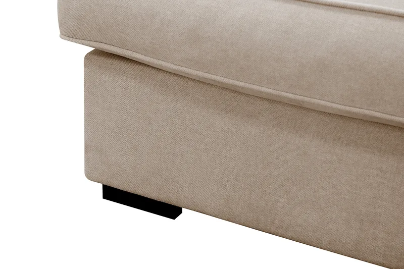 Rossita Lyx 4-seters Høyrevendt L-formet Extra Dyp Sjeselongsofa i Stoff - Beige Stoff - Møbler - Sofaer - Sofa med sjeselong