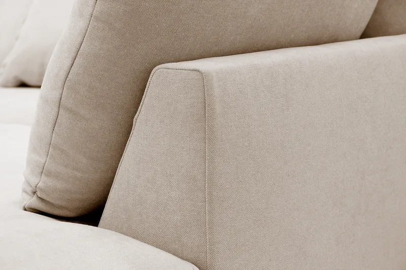 Rossita Lyx 4-seters Høyrevendt L-formet Extra Dyp Sjeselongsofa i Stoff - Beige Stoff - Møbler - Sofaer - Sofa med sjeselong