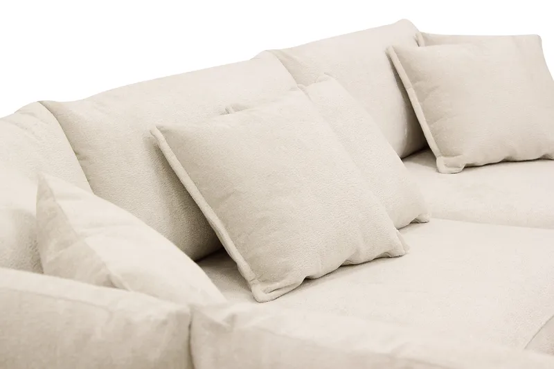 Rossita Lyx 4-seters Venstrevendt L-formet Extra Dyp Sjeselongsofa i Chenille - Beige Chenille - Møbler - Sofaer - Sofa med sjeselong