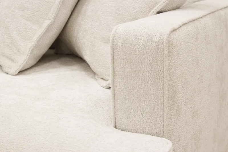 Rossita Lyx 4-seters Venstrevendt L-formet Extra Dyp Sjeselongsofa i Chenille - Beige Chenille - Møbler - Sofaer - Sofa med sjeselong