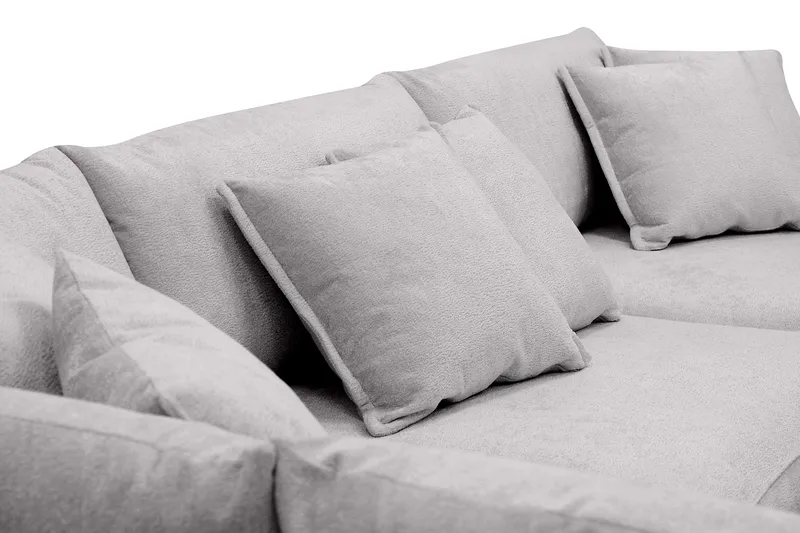 Rossita Lyx 4-seters Venstrevendt L-formet Extra Dyp Sjeselongsofa i Chenille - Grå Chenille - Møbler - Sofaer - Sofa med sjeselong