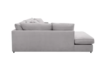 Rossita Lyx 4-seters Venstrevendt L-formet Extra Dyp Sjeselongsofa i Chenille - Grå Chenille - Møbler - Sofaer - Sofa med sjeselong