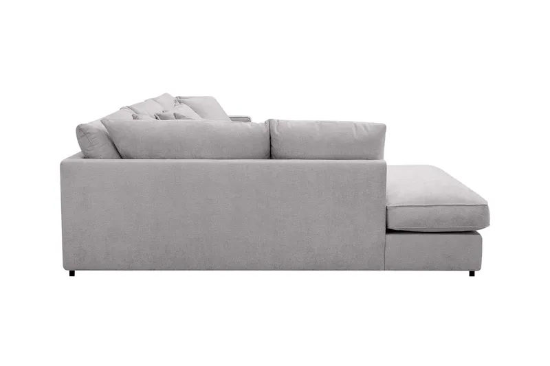 Rossita Lyx 4-seters Venstrevendt L-formet Extra Dyp Sjeselongsofa i Chenille - Grå Chenille - Møbler - Sofaer - Sofa med sjeselong