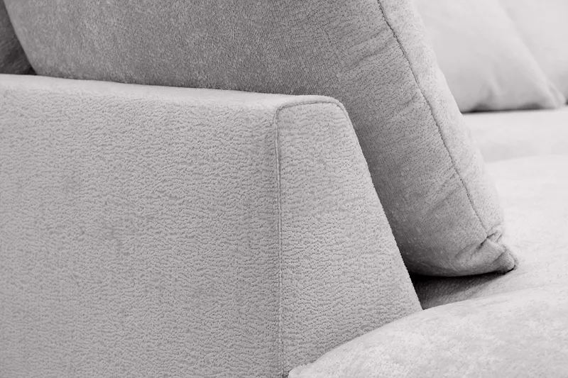 Rossita Lyx 4-seters Venstrevendt L-formet Extra Dyp Sjeselongsofa i Chenille - Grå Chenille - Møbler - Sofaer - Sofa med sjeselong