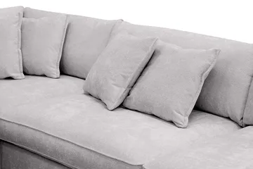 Rossita Lyx 4-seters Venstrevendt L-formet Extra Dyp Sjeselongsofa i Chenille - Grå Chenille - Møbler - Sofaer - Sofa med sjeselong