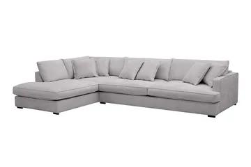 Rossita Lyx 4-seters Venstrevendt L-formet Extra Dyp Sjeselongsofa i Chenille - Grå Chenille - Møbler - Sofaer - Sofa med sjeselong