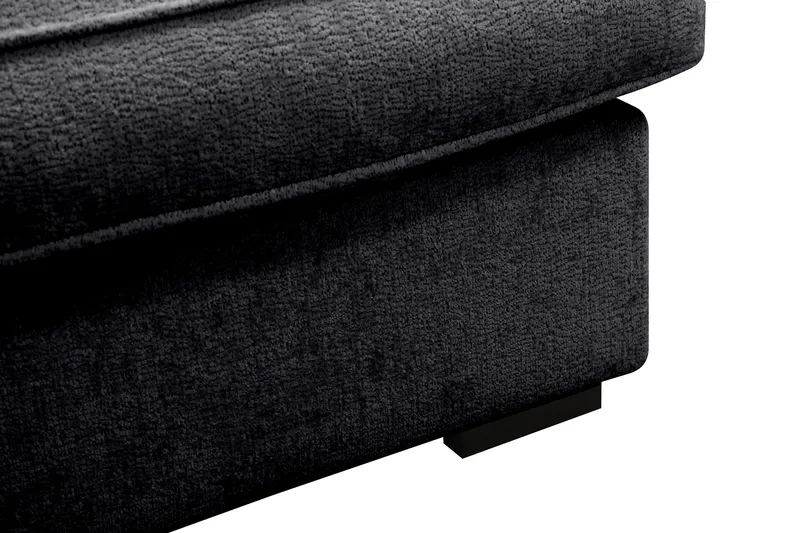 Rossita Lyx 4-seters Venstrevendt L-formet Extra Dyp Sjeselongsofa i Chenille - Svart Chenille - Møbler - Sofaer - Sofa med sjeselong
