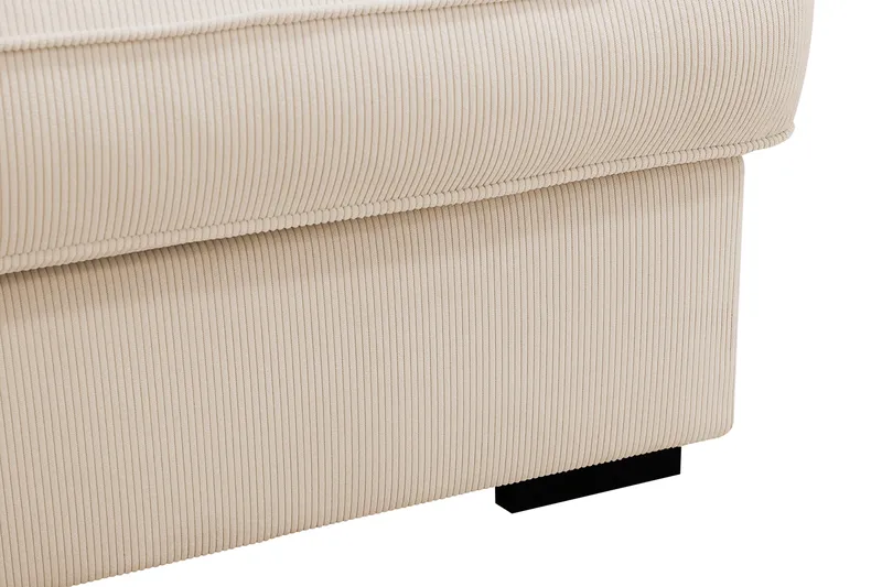 Rossita Lyx 4-seters Venstrevendt L-formet Extra Dyp Sjeselongsofa i Manchester - Beige Kordfløyel - Møbler - Sofaer - Sofa med sjeselong