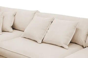 Rossita Lyx 4-seters Venstrevendt L-formet Extra Dyp Sjeselongsofa i Manchester - Beige Kordfløyel - Møbler - Sofaer - Sofa med sjeselong