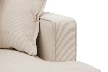 Rossita Lyx 4-seters Venstrevendt L-formet Extra Dyp Sjeselongsofa i Manchester - Beige Kordfløyel - Møbler - Sofaer - Sofa med sjeselong