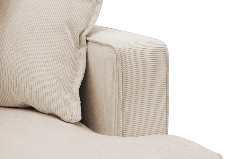 Rossita Lyx 4-seters Venstrevendt L-formet Extra Dyp Sjeselongsofa i Manchester - Beige Kordfløyel - Møbler - Sofaer - Sofa med sjeselong