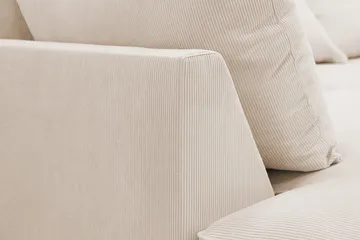 Rossita Lyx 4-seters Venstrevendt L-formet Extra Dyp Sjeselongsofa i Manchester - Beige Kordfløyel - Møbler - Sofaer - Sofa med sjeselong