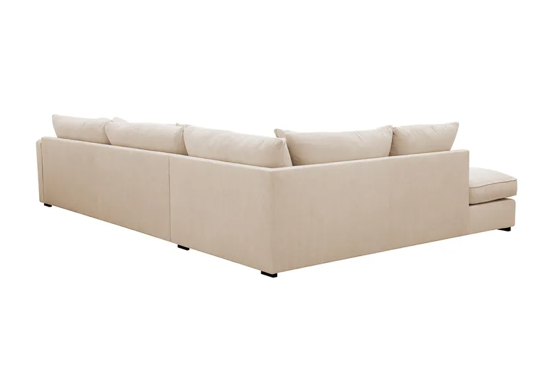 Rossita Lyx 4-seters Venstrevendt L-formet Extra Dyp Sjeselongsofa i Manchester - Beige Kordfløyel - Møbler - Sofaer - Sofa med sjeselong