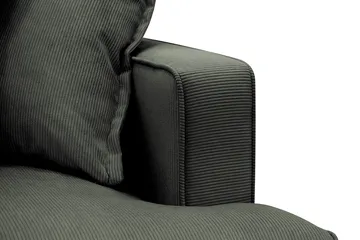 Rossita Lyx 4-seters Venstrevendt L-formet Extra Dyp Sjeselongsofa i Manchester - Mørk grønn Kordfløyel - Møbler - Sofaer - Sofa med sjeselong
