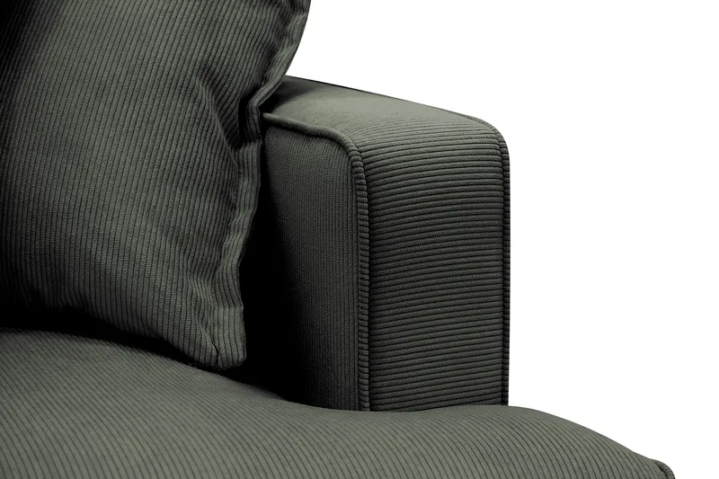 Rossita Lyx 4-seters Venstrevendt L-formet Extra Dyp Sjeselongsofa i Manchester - Mørk grønn Kordfløyel - Møbler - Sofaer - Sofa med sjeselong