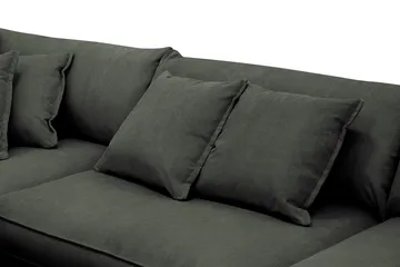 Rossita Lyx 4-seters Venstrevendt L-formet Extra Dyp Sjeselongsofa i Manchester - Mørk grønn Kordfløyel - Møbler - Sofaer - Sofa med sjeselong