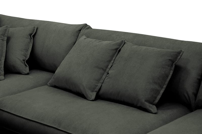 Rossita Lyx 4-seters Venstrevendt L-formet Extra Dyp Sjeselongsofa i Manchester - Mørk grønn Kordfløyel - Møbler - Sofaer - Sofa med sjeselong