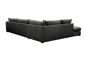 Rossita Lyx 4-seters Venstrevendt L-formet Extra Dyp Sjeselongsofa i Manchester - Mørk grønn Kordfløyel - Møbler - Sofaer - Sofa med sjeselong